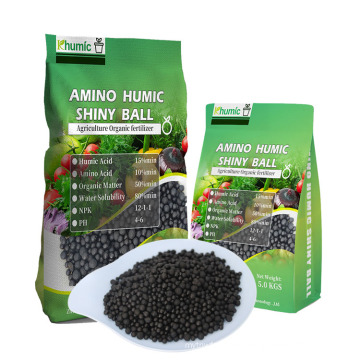 Khumic amino humic shiny ball fertilizer Compound chemical NPK as base fertilizer 30% Humic acid